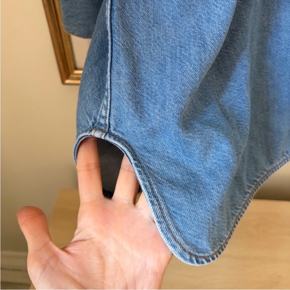 Ganni Blue Denim Shirt Dress with Back Cutouts - Picture 12 of 15